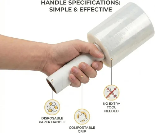 Vista 5 de C CRYSTAL LEMON Mini envoltura elástica para embalaje, paquete de 2 películas transparentes de mano de 5 pulgadas x 1000 pies, rollo pequeño