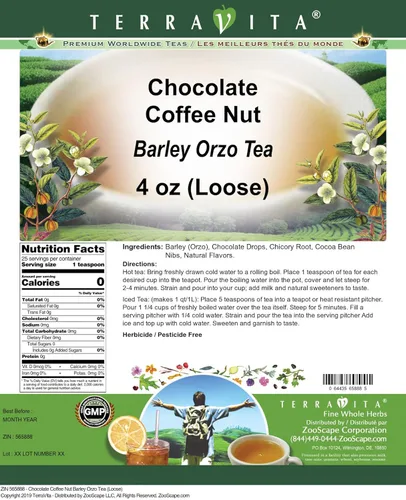 Vista 2 de Chocolate Café Nuez Cebada Orzo Té (Suelto) (4 oz, ZIN: 565888)