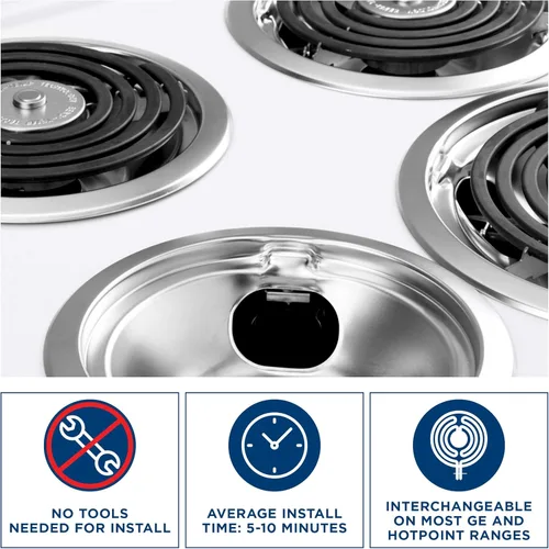 Vista 5 de GE Electrodomésticos y Hotpoint Range 6" Elemento superficial/Quemador de bobina, WB30X31058