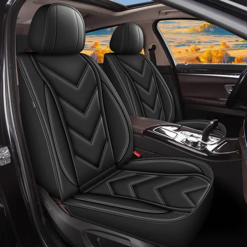 Vista 20 de Fundas de asiento de automóvil para Nissan Frontier 2007-2024 2025 2026 de piel sintética impermeable, juego de fundas de asiento delantero