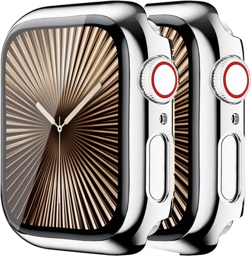 Vista 22 de Paquete de 2 fundas rígidas para Apple Watch Series 6 5 4 /SE 2/SE 3 Dorado + oro