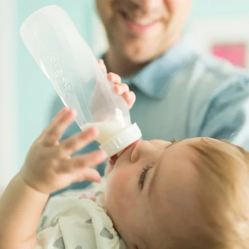 Vista 6 de Evenflo Feeding Botellas clásicas de plástico transparente estándar para bebé, bebé y recién nacido, verde azulado, verde/azul, 8 onzas