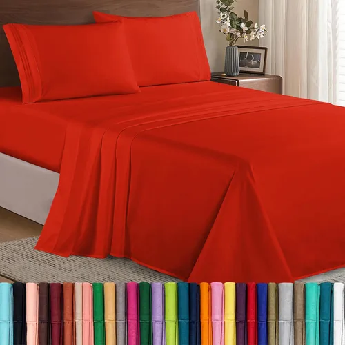 Vista 58 de Elegant Comfort - Juego de sábanas de microfibra de 1500 hilos de calidad hotelera prémium de 4 piezas - Resistente a arrugas, sábana bajera