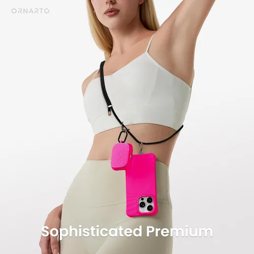 Vista 9 de ORNARTO Vortuxe - Funda para iPhone 15 Pro de 6.1 pulgadas, color rosa intenso + funda para AirPods Pro 2, color rosa intenso