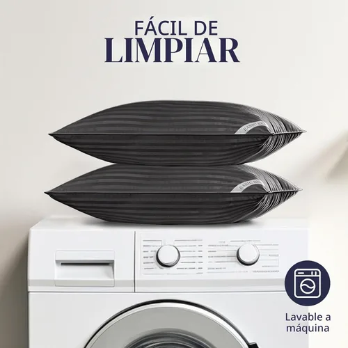 Vista 6 de Basic Beyond Almohadas de cama para dormir, juego de 2 almohadas de tamaño estándar, almohadas alternativas de plumón de lujo, color negro, 20 x 26