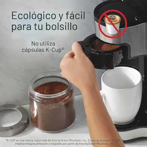 Vista 4 de Hamilton Beach Cafetera Brewer de 2 vías, olla de un solo servicio y 12 tazas, acero inoxidable (49980A), jarra