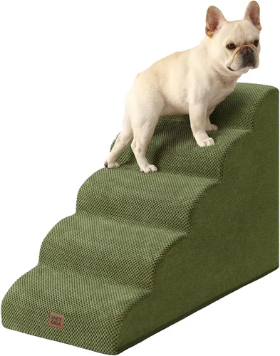 Vista 32 de EHEYCIGA Rampa de escaleras curvadas para perros pequeños de 15.7 pulgadas de alto, escalones para perros de 3 escalones para sofá y silla
