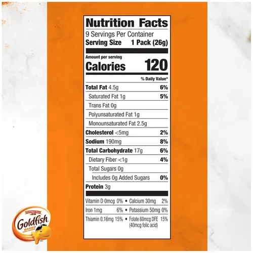 Vista 2 de Goldfish Colors Cheddar Crackers, paquete de aperitivos, 0.9 onzas, bandeja de paquete múltiple de 9 CT