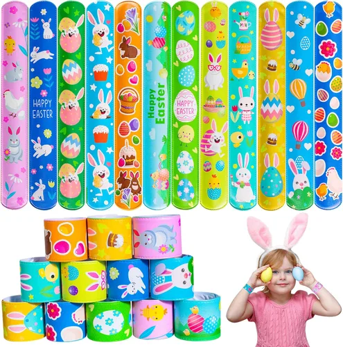 Vista 9 de Max Fun 48 piezas de pulseras de bofetada de Navidad, juguetes para niños, recuerdos de fiesta de Navidad, rellenos de calcetines de Navidad