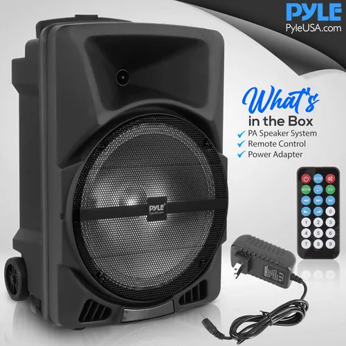 Vista 8 de Pyle - Sistema de bocinas PA portátil e inalámbrico – alta potencia de 800W, compatible con Bluetooth para interiores y exteriores, altavoz DJ