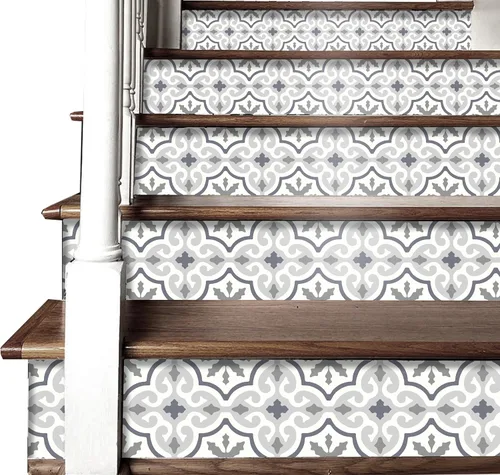 Vista 11 de Amalfi - Tira de vinilo autoadhesiva para escaleras, fácil de recortar y limpiar, reposicionable, extraíble, resistente al agua, murales