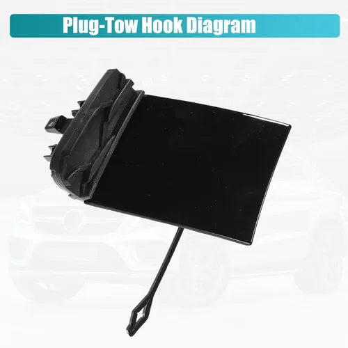 Vista 6 de uxcell Tapa de gancho de remolque de parachoques delantero para Mercedes-Benz GLE 350 2020-2023 No.A1678856103 Negro