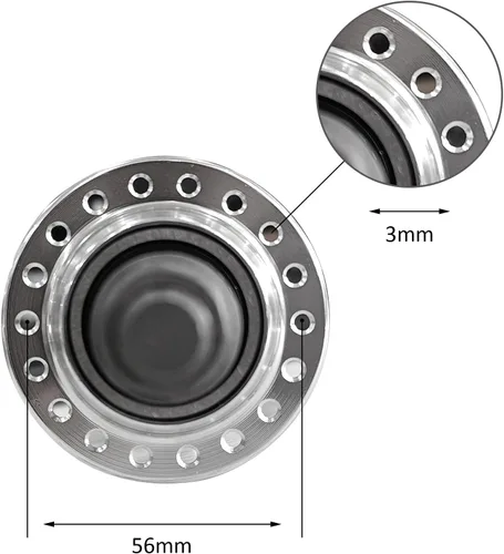 Vista 4 de Parte de rueda de bicicleta cubo de bicicleta, cubo de bicicleta de 36 agujeros, liberación rápida, aluminio, un par, 3.937 in x 5.315 in ancho