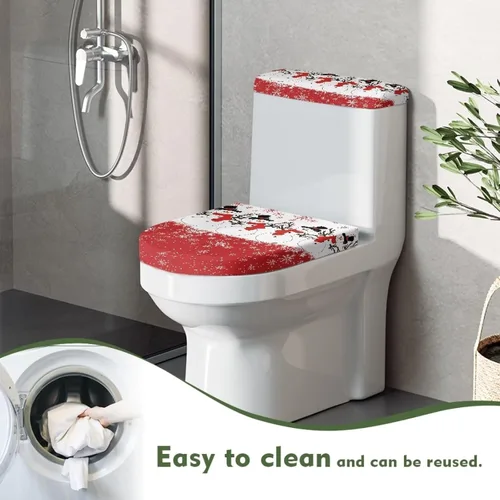 Vista 54 de Flashideas Juego de cubierta para tanque y tapa de inodoro con estampados de patas de perro coloridas - Elástico, se adapta a la mayoría de tanques