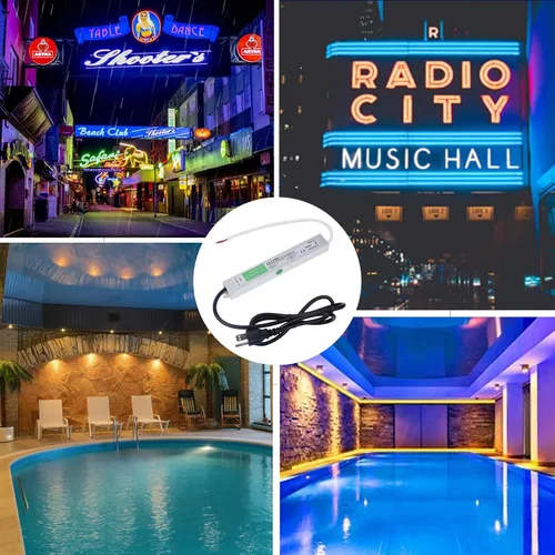 Vista 6 de Controlador de fuente de alimentación LED de 30 W CC 12 V, transformador LED impermeable IP67, voltaje constante, 120 V CA a 12 V CC adaptador