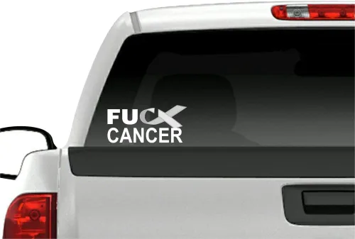Vista 3 de FCK - 2 calcomanías de vinilo para vehículos con cáncer de colon de 8 pulgadas, color azul oscuro (azul oscuro (2 calcomanías))