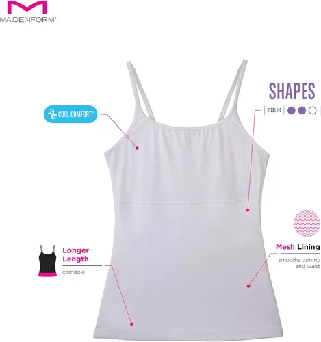 Vista 7 de Maidenform Camisola moldeadora para mujer, moldeadora de control firme para mujer, camisola de microfibra de longitud más larga