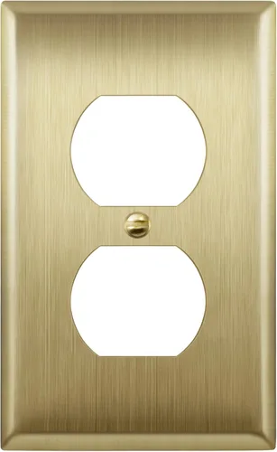 Vista 24 de ENERLITES Placa de pared de metal para receptáculo dúplex, acero inoxidable, tapa de tomacorriente, resistente a la corrosión, tamaño estándar
