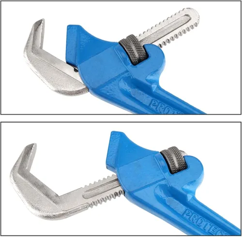 Vista 5 de SEUNMUK 2 llaves hexagonales de 9-1/2 pulgadas, llave de tubo desplazada, llave de tubo de extremo de acero, llave de fontanería ajustable, Azul