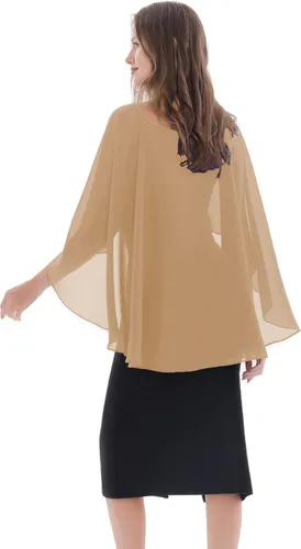 Vista 4 de Baoqiya Capas de gasa suaves para damas de honor, bodas, fiestas formales, vestidos de noche