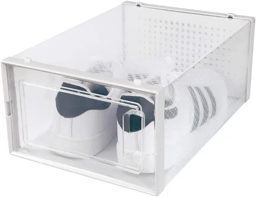 Vista 4 de OnDisplay Clik - sistema de caja de zapatos entrelazada y apilable.