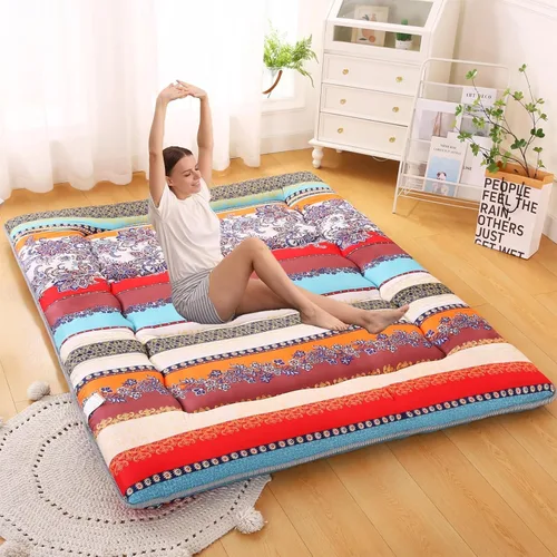 Vista 8 de Colchón japonés para suelo, tapete enrollable de espuma viscoelástica para tatami, fácil de almacenar y portátil, colchón de futón adecuado para Gris