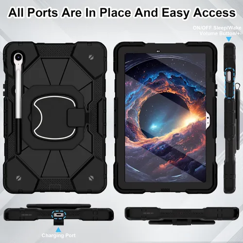 Vista 6 de WESOROL Funda para Samsung Galaxy Tab S10 Lite/S10 FE/S9 FE/S9 10.9/11 pulgadas (2025/2023), Funda para Tableta Galaxy Tab S9 a prueba de golpes