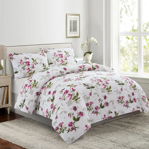 Vista 23 de Marina Decoration Juego de funda de edredón de 3 piezas con 2 fundas de almohada, diseño de rayas negras y grises, tamaño doble/matrimonial