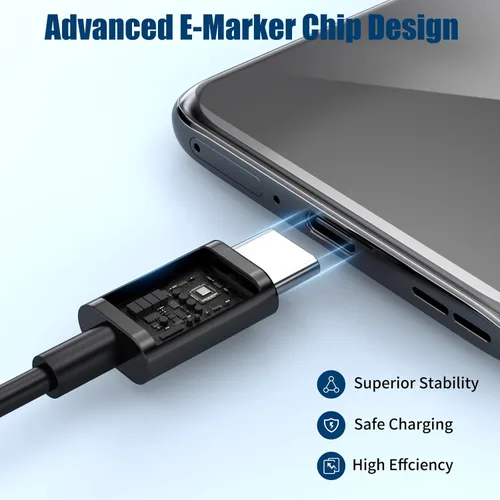 Vista 3 de Cable de carga USB C para Motorola, cable USB A a USB C para Moto G Stylus/Power/Play/Pure 5G, Edge+, Razr 40 Ultra, One 5G Ace, 3.3 pies 3A USB a