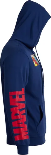 Vista 5 de Marvel Sudadera con capucha de vellón Avengers para hombre, Capitán América, Hulk, Iron Man, Spider-Man, Venom