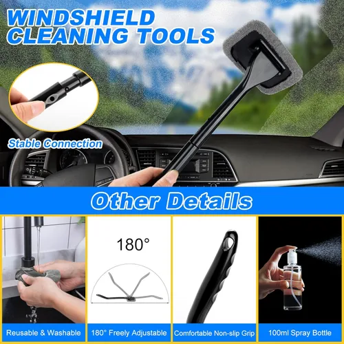 Vista 3 de AUTODECO Kit de limpieza para auto de 41 piezas Kit de limpieza y detalle interior con aspiradora de mano de alta potencia, cubo plegable