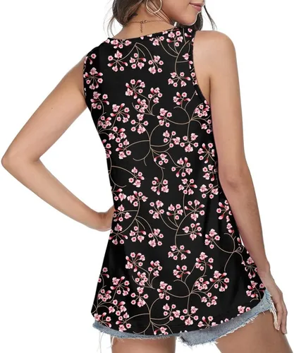 Vista 3 de Longyuan - Camiseta sin mangas para mujer, estilo casual, tipo túnica, de ajuste holgado, veraniega, para la playa, 2023