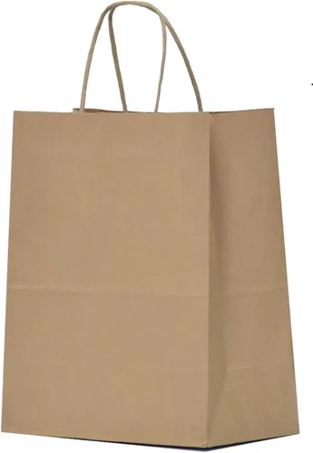 Vista 28 de Qutuus Bolsas de regalo de estraza grandes con asas, 25 bolsas de regalo de 10 x 5 x 13 pulgadas, bolsas de papel kraft reutilizables para compras