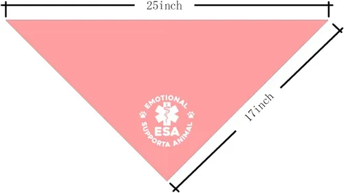 Vista 3 de Bandana de apoyo emocional para perros, bandana para perro, accesorios de bufanda rosa para perro, bufanda triangular para mascotas, bandana