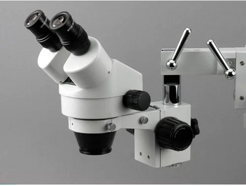 Vista 4 de AmScope SM-3BZ-FRL Microscopio de zoom estéreo binocular profesional, ocular WH10x, aumento de 3.5X-90X, objetivo de zoom 0.7X-4.5X, luz de anillo