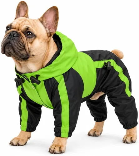 Vista 22 de Lovelonglong American Bully Pitbull Perro Impermeable con Capucha, Chaqueta de Lluvia para Bulldog Poncho Ropa Impermeable con Capucha Transpirable