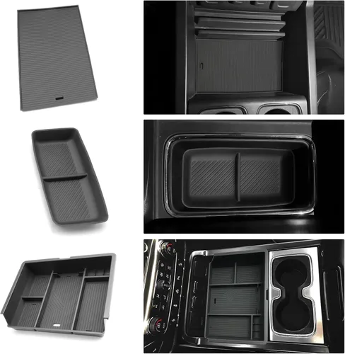 LFOTPP Organizador de consola central de 3 piezas para Chevy Silverado 2014-2018/GMC Sierra 1500 y Silverado y Sierra 2500HD/3500HD 2015-2019,