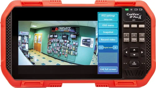 Triplett 8075 CamView IP Pro-X - Probador de cámara CCTV con PoE, servidor DHCP incorporado y pantalla táctil TFT de 7 pulgadas - NTSC/PAL, HD-CVI