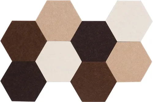 Vista 13 de LAJAR 8 piezas de azulejos de tablero de anuncios de fieltro hexagonal, azulejos de pared de tablero de pines autoadhesivos de fieltro para fotos