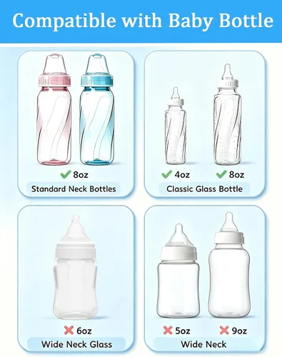 Vista 5 de Tetinas de repuesto compatibles con Evenflo Feeding Classic de plástico tintado estándar y botellas de vidrio clásicas, flujo lento, 3.3 ft+ Blanco