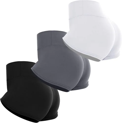 GAYHAY Paquete de 3 pantalones cortos para mujer Pantalones cortos de elastano de cintura alta de 2 pulgadas, pantalones cortos de baile, voleibol,
