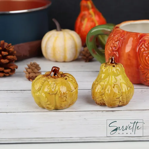 Vista 3 de Salero y pimentero de cosecha de porcelana, color verde