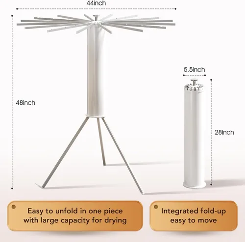 Vista 3 de Tendedero de Ropa con Trípode, Tendedero de Ropa que Ahorra Espacio, Tendedero de Ropa Plegable, Tendedero para Ropa, Tendedero Plegable