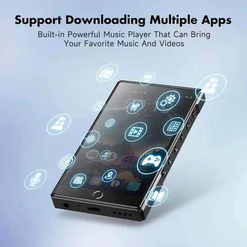 Vista 3 de Reproductor MP3 KeenPlus de 16GB con Bluetooth y WiFi, C4 Plus Android 13 Reproductor HiFi MP3 con Spotify, pantalla táctil de 4.3" FHD de panel