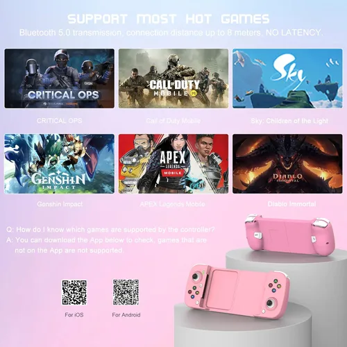Vista 5 de Joso Control inalámbrico para Android iPhone Bluetooth Gamepad Joysticks para Samsung Galaxy 222120 iPhone 1414 Plus14 Pro14 Pro Max13 Pro Max COD