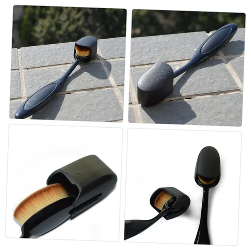 Vista 5 de Maquillaje Negro 4 unids Cepillo de dientes Negro Cepillos de Dientes Tapas para Cepillos de Dientes Cubiertas de Polvo para Cepillo de Dientes