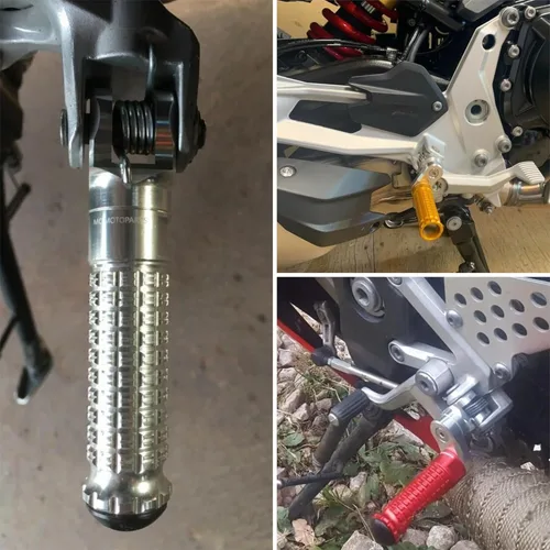 Vista 5 de MCMOTOPARTS M-PRO Passenger Rear Footpegs Foot Pegs Black Compatible with Scrambler 1100 Sport PRO 2020-2021 20 21