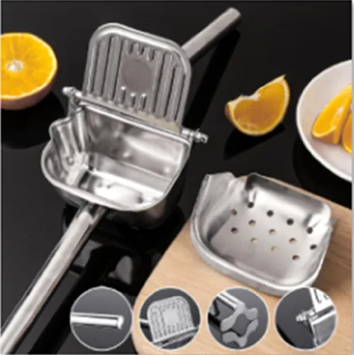 Vista 4 de Exprimidor Grande de Limón, Exprimidor de Cítricos de Acero Inoxidable 304, Exprimidor Manual Resistente para Cítricos, Naranja, Limón y Otras Frutas