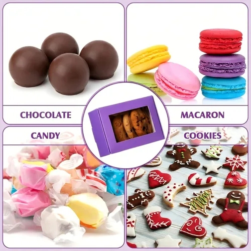 Vista 39 de Zonon 30 piezas de cajas de jabón para embalaje casero, mini cajas de regalo de papel kraft con ventana para panadería, caramelos, fabricación