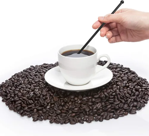 Vista 3 de 100 piezas de varillas de plástico desechables de parte superior redonda con cristal (negro)